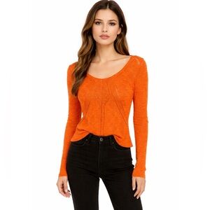 Orange Knit Women's Top